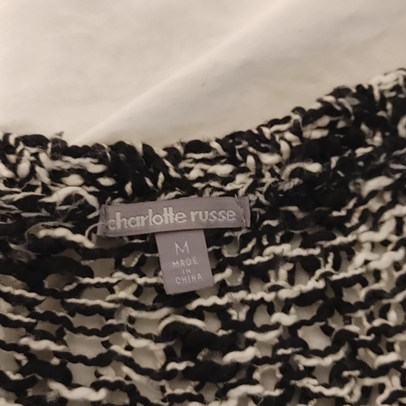 Charlotte Russe Sweater open Face Size M Black Mingled Knit Cardigan - Picture 6 of 7